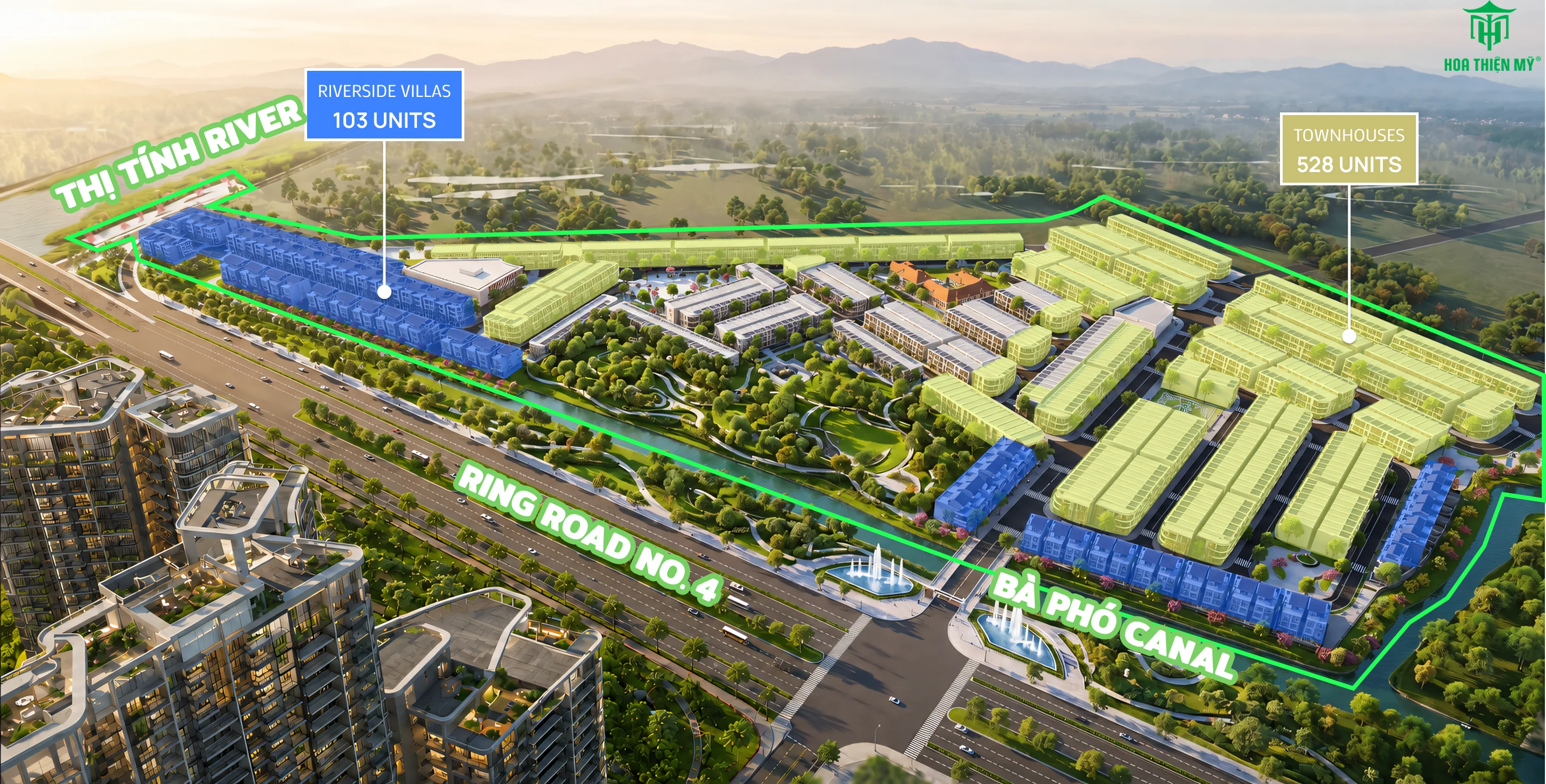 Townhouse precinct in the Phu An Dien 1 master plan